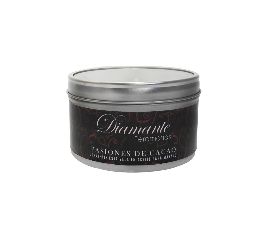 Velas para Masaje con Feromonas Aroma Pasiones de Cacao 4oz Diamante