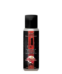4 en 1 Lubricante y Aceite para Masaje Efecto Térmico Caliente Comestible Sabor Cereza 30ml Feel Love