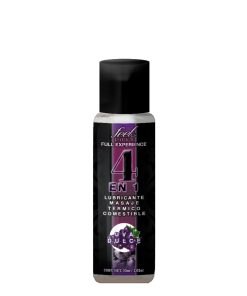 4 en 1 Lubricante y Aceite para Masaje Efecto Térmico Caliente Comestible Sabor Uva 30ml Feel Love