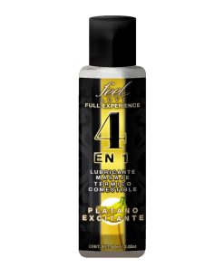 4 en 1 Lubricante y Aceite para Masaje Efecto Térmico Caliente Comestible Sabor Plátano 30ml Feel Love