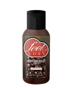 Aceite para Masaje Efecto Térmico Caliente Comestible Sabor Café 25ml Feel Love