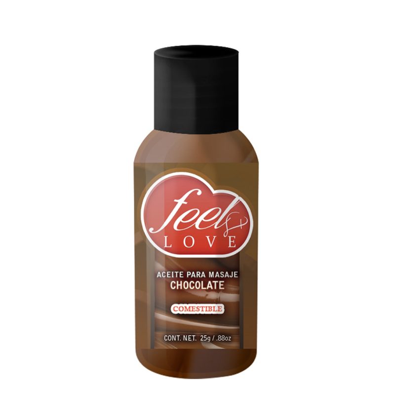 Aceite para Masaje Efecto Térmico Caliente Comestible Sabor Chocolate 25ml Feel Love