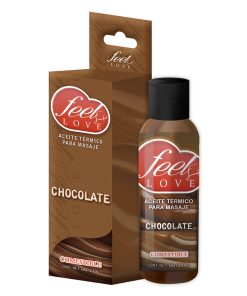 Aceite para Masaje Efecto Térmico Caliente Comestible Sabor Chocolate 60ml Feel Love
