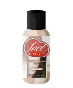 Aceite para Masaje Efecto Térmico Caliente Comestible Sabor Coco 25ml Feel Love