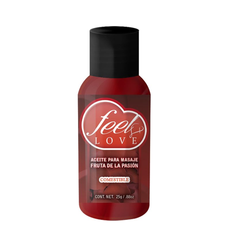 Aceite para Masaje Efecto Térmico Caliente Comestible Sabor Frutas de la Pasión 25ml Feel Love