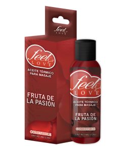Aceite para Masaje Efecto Térmico Caliente Comestible Sabor Frutas de la Pasión 60ml Feel Love