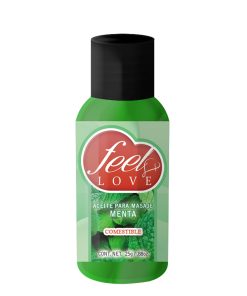 Aceite para Masaje Efecto Térmico Caliente Comestible Sabor Menta 25ml Feel Love