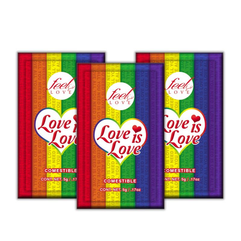 Lubricante Comestible Love Is Love Sabor Algodón de Azucar Sobre 5ml Feel Love