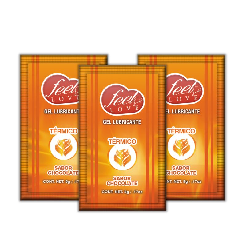Lubricante Efecto Térmico Caliente Comestible Sabor Chocolate Sobre 5ml Feel Love
