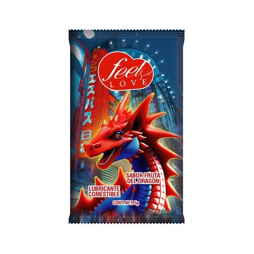 Lubricante Comestible Sabor Fruta de Dragón Sobre 5ml Edicion Anime Feel Love