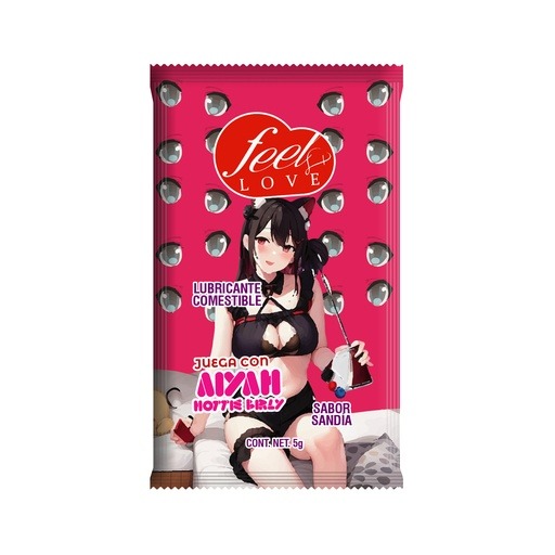 Lubricante Comestible Sabor Sandía Sobre 5ml Edicion Anime Feel Love