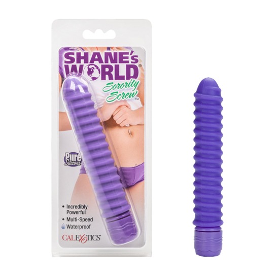 Vibrador de Silicón Shane's World Sorority Screw Morado CalExotics