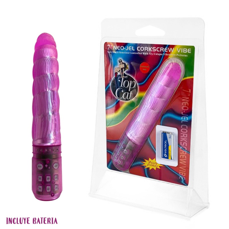 Vibrador Neo-Jel Corkscrew Fucsia 18cm TopCat