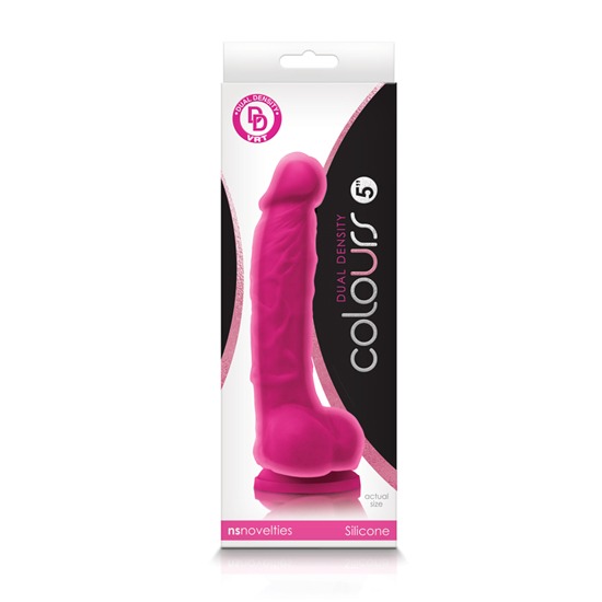 Dildo Realista de Silicona Dual Density 13cm Rosa Colours NS Novelties