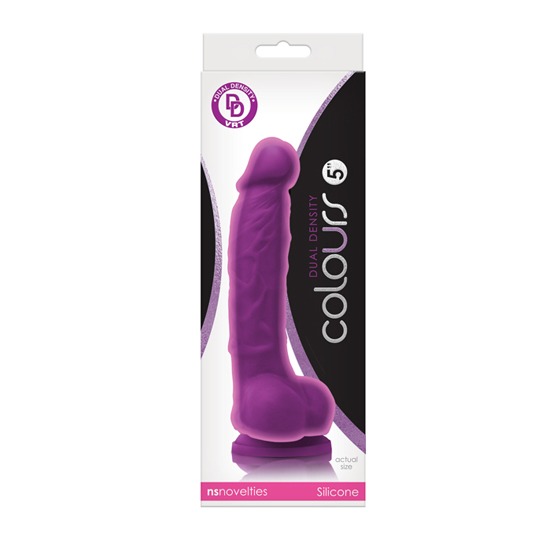 Dildo Realista de Silicona Dual Density 13cm Morado Colours NS Novelties