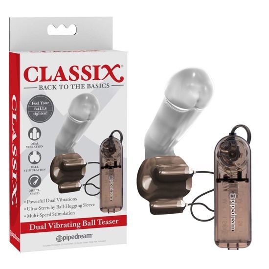 Funda Vibradora para Testículos Classix Dual Vibrating Ball Teaser Smoke Pipedream
