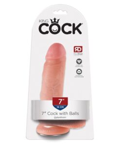 King Cock 7" Cock with Balls - Light
