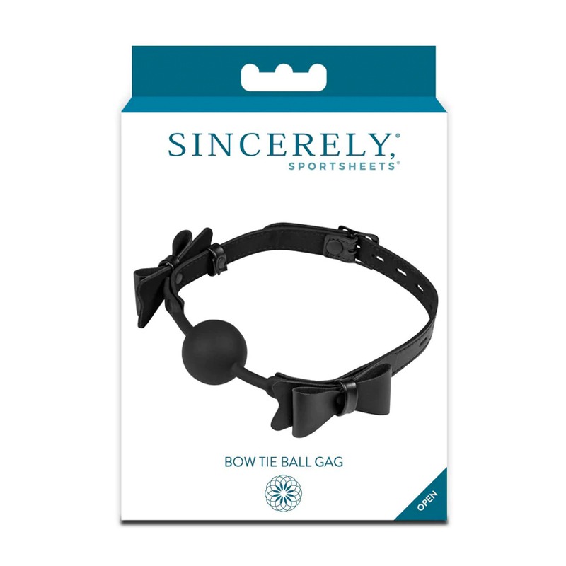 Mordaza Ball Gag con Moños Sincerely Bow Tie Black Sportsheets