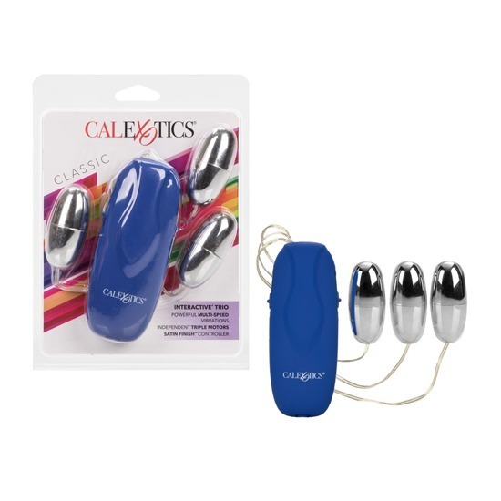 Vibrador Triple Bullet Interactive Trio Azul CalExotics