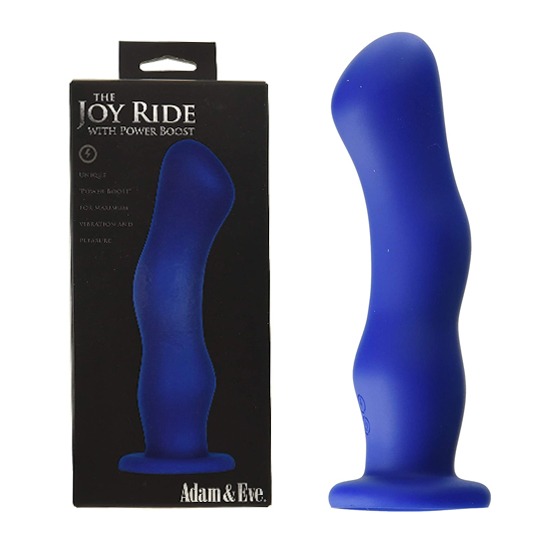 Vibrador Curvado Anal y Vaginal Joy Ride With Power Boost Azul Adam & Eve