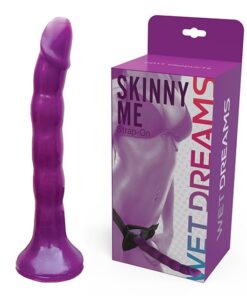 SKINNY ME - STRAP ON DILDO WITH HARNESS - 7" - PURPLE