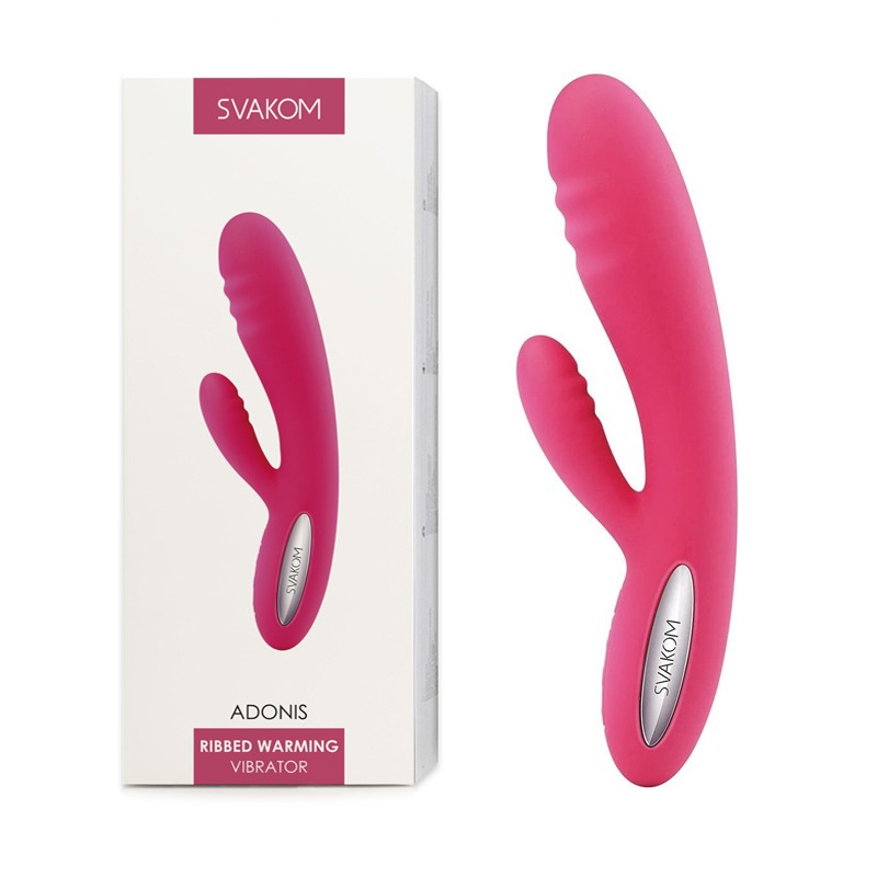 Vibrador de Conejo Adonis Ribbed Warming Plum Red Svakom