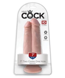 King Cock 7" Two Cocks One Hole - Light