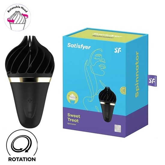 Vibrador de Rotación Sweet Treat Spinnator Negro Satisfyer