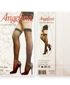Angelina Nylon Sheer Thigh High - White