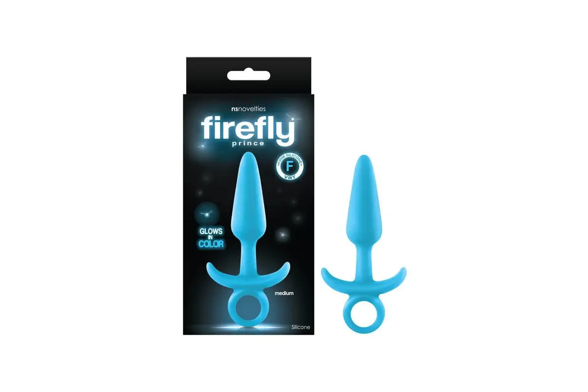 Plug Anal Glow in the Dark Firefly Prince Mediano Azul NS Novelties