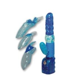 Xtreme Pleasure Vibe W/Interchangeable Stimulator Covers Blue