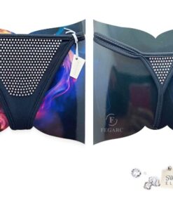 TANGA LYCRA CRISTAL DOBLE TIRA FUL NEGRO