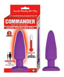 COMMANDER ESSENTIAL VIBRATING HOT PLUG-PURPLE