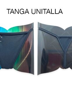 TANGA LYCRA METAL LLUVIA NEGRO