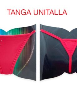 TANGA LYCRA METAL LLUVIA ROJO