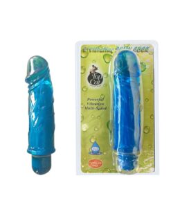 761-B/WTRPRF 5" VIBRATG JELLY-BLUE