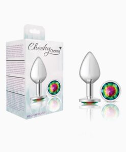 Cheeky Charms-Silver Metal Butt Plug-  Round-Medium