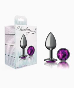 Cheeky Charms-Gunmetal Metal Butt Plug-  Round-Small