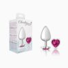Cheeky Charms-Silver Metal Butt Plug-  Heart-Bright-Small