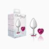 Cheeky Charms-Silver Metal Butt Plug-  Heart-Bright-Medium
