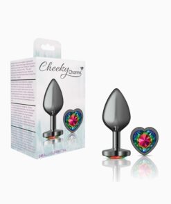 Cheeky Charms-Gunmetal Metal Butt Plug-  Heart-Small