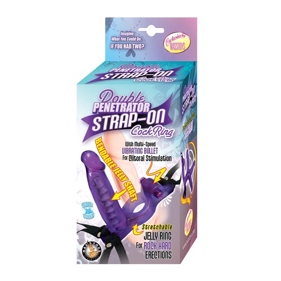 DOUBLE PENETRATOR STRAP-ON COCKRING – PURPLE · fotografía 1