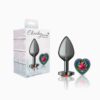 Cheeky Charms-Gunmetal Metal Buttplug-  Heart-Medium