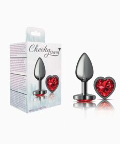Cheeky Charms-Gunmetal Metal Butt Plug-  Heart-Small