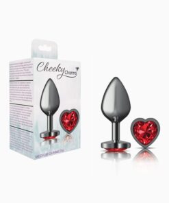 Cheeky Charms-Gunmetal Metal Butt Plug-  Heart-Medium