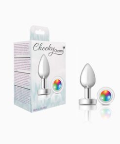 Cheeky Charms-Silver Metal Butt Plug-   Light Up-Small
