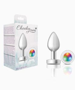 Cheeky Charms-Silver Metal Butt Plug-  Light Up-Medium
