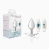 Cheeky Charms-Silver Metal Butt Plug Kit-  Clear/Teal - Small