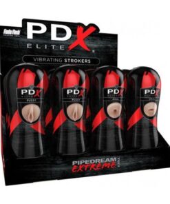 PDX Elite Vibrating Stroker Display - Light/Black 12 pcs