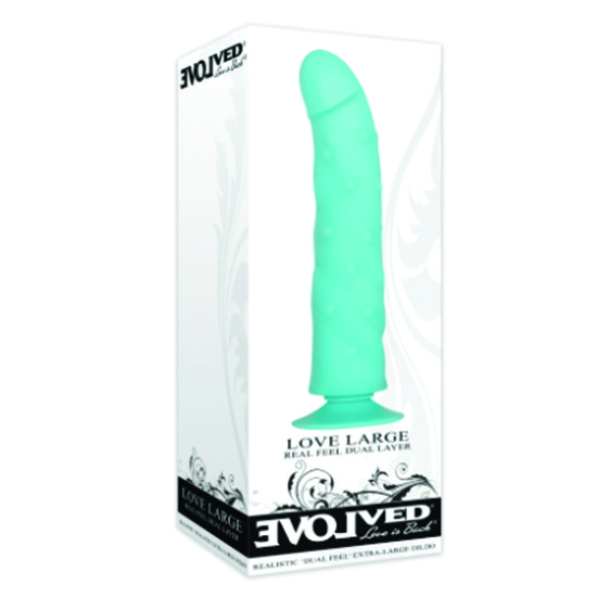 Dildo Realista Dual Layer con Ventosa Love Large Azul Evolved 22cm